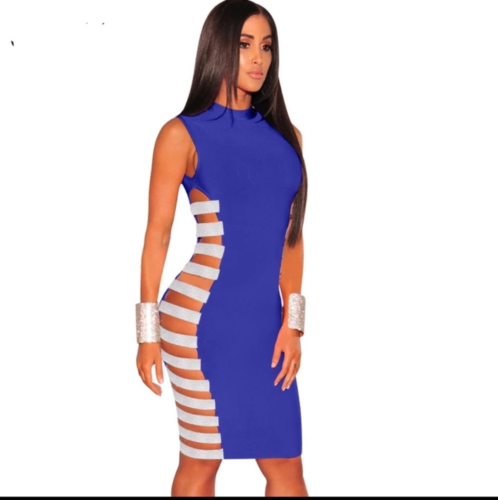 Royal Blue/ Silver Open Sides